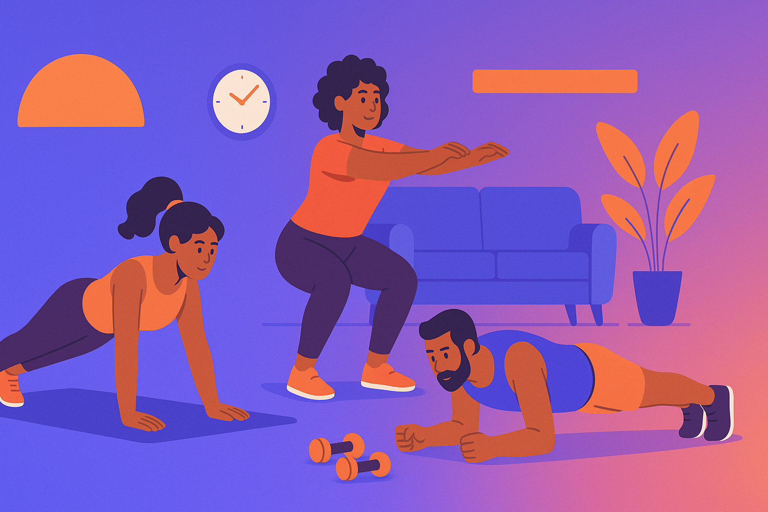 Person working out at home